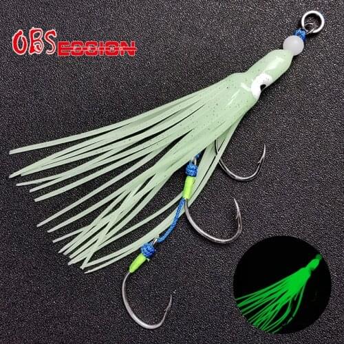 OBSESSION Twin Pike Assist Octopus Hooks Boat Of 40g-1kg Jig Luminous Inchiku Double Triple Squid Barbed Hooks Marlin Fish Hooks