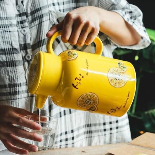 Pastoral Nordic Water Set Cold Water Bottle Ceramic Household Minimalist Water Bottle Large Heat Resistant Large CapacityTeapot