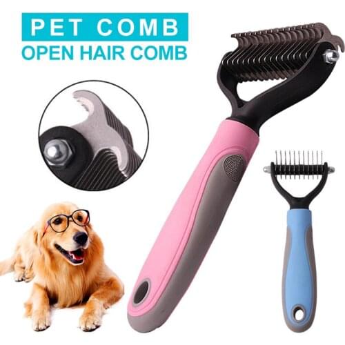 Dogs Cat Comb Stainless Steel Double Sided Cutter Head Removal Hair Pet Comb Grooming Tools Long Curly Hair Cat Brush Pet Prouct