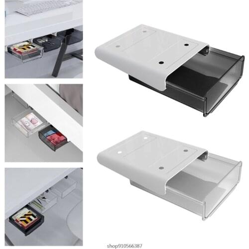 Self-Adhesive Under Desk Drawer Slide-Out Office Hidden Stationery Organizers Table Storage Box Pencil Tray Holder 21 Wholesales