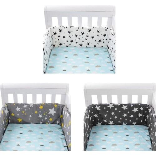 Detachable Baby Crib Liner Comfortable Bed Bumper Protective Pad For Infant Bed Decor Hidden Zipper Design Anti Fall Down