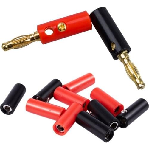 10Pcs o Speaker Screw Banana Gold Plate Plugs Connectors 4Mm &10 Pcs Speaker 4Mm Banana Jack Female Socket Bullet Connector