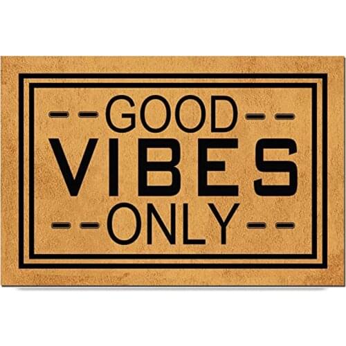 Funny Doormat with Rubber Back -Good Vibes Only Door Mat Fall Doormat Entrance Way Doormat Non Slip Backing Doormat