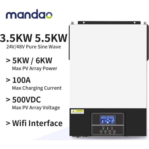MADOUD off grid Pure Sine Wave Solar Inverter Converter 3500W 5500w DC TO AC 220V 230V MPPT 100A solar controller WIFI control