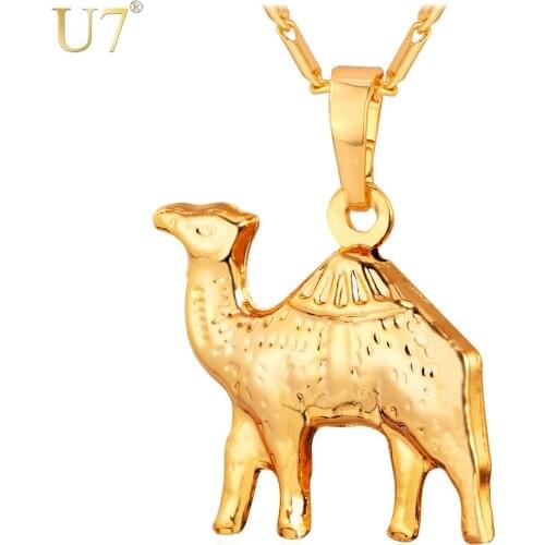 U7 Gold Color Jewelry African Camel Pendant Necklace Women /Men Jewelry Fashion Jewelry Wholesale P635