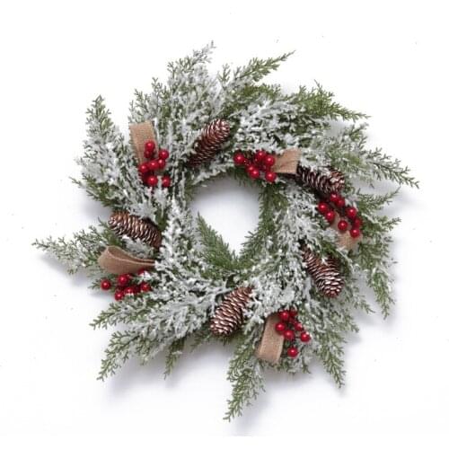 Christmas handmade small red fruit rattan wreath door hanging wall hanging wall decoration home holiday party vines