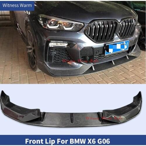 Carbon Fiber FRP Car Front Bumper Lip spoiler for BMW X6 G06 2019 2020 2021 Body kit