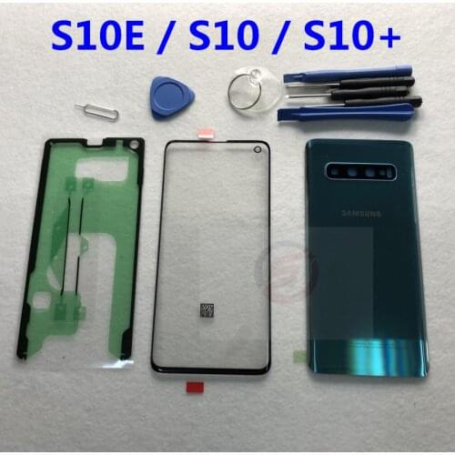 Back Glass Replacement For Samsung Galaxy S10 G973F S10+ G975F S10E G970 Battery Cover Rear Door Housing Case Front Screen Glass