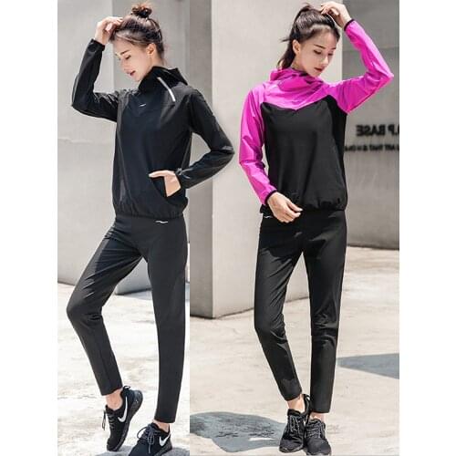 Womens Sauna Suit Weight Loss Gym Exercise Sweat Suits Workout Jacket with Hood Fitness Tracksuit Training