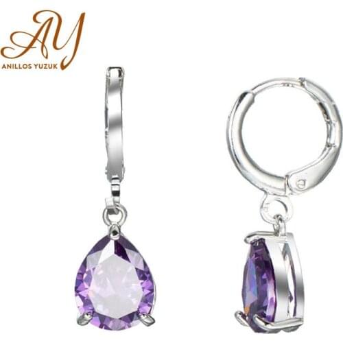 Anillos Yuzuk Authentic 925 Sterling Silver Purple CZ Tiny Pendant Drop Shipping For Women Engagement Statement Fine Jewelry