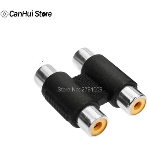 1PC New Useful Dual RCA Joiner Coupler Plug Single RCA Connector Female to Female Audio Video AV Cable Adaptor Connector