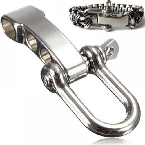Hot 1pc High quality Alloy Adjustable U Shape Anchor Shackle Outdoor Survival Rope Paracord Bracelet Buckle For Outdoor Sport