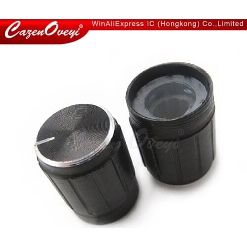 10pcs/lot 13*17mm aluminum alloy potentiometer 13*17 knob rotation switch volume control knob black In Stock