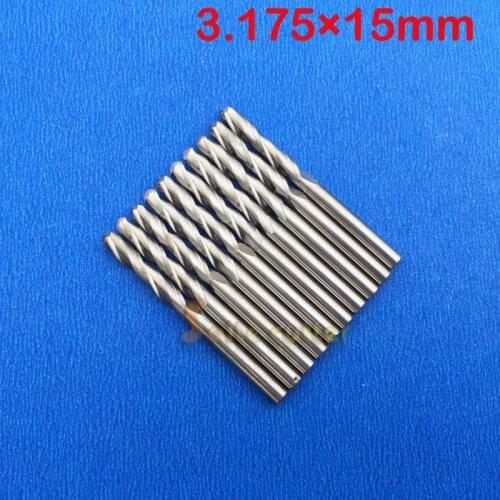 10x 3.175*15MM 2 Two Flute Spiral Ball End Milling Engraving CNC Router Tools Bit,Wood Engraver Cutters CNC Ball Nose Cutter