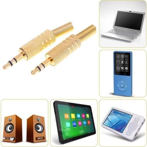 2Pcs Stereo 3.5mm 1/8in Headphone Earphone DIY Male Audio Jack Plug Solder Connectors for Computers Laptops Tablets MP3 Hot Sale