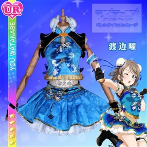 2019 Anime Clothes Love Live Sunshine Aqours Watanabe You Cosplay Costume Chinese dress gorgeous cheongsam awaken A