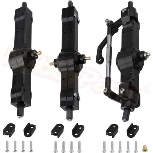 3pcs Metal Front & Rear & Middle Bridge Axle Gear Box Set For WPL 1/16 B-16 B16 B36 RC Car Military Truck Crawler Upgrade Parts