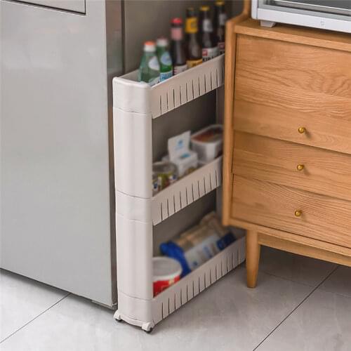 3 Layer Removable Kitchen Organzier Shelves Bathroom Toilet Interspace Sundries Holder Bedroom Gap Makeup Storage Rack Stand