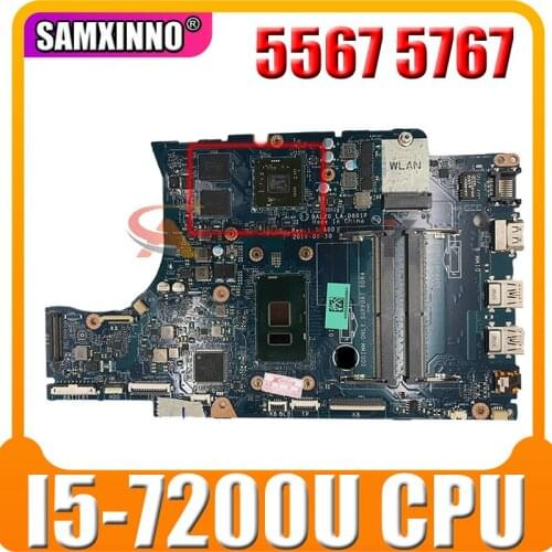 Akemy For DELL Inspiron 5567 5767 Laptop Motherboard CN-0Y8N7H 0Y8N7H Y8N7H I5-7200U 2.5Ghz BAL20 LA-D801P DDR4