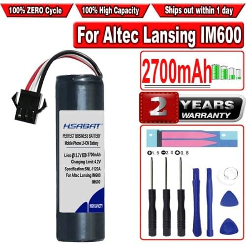 HSABAT 2700mAh MCR18650 Battery for Altec Lansing IM600 IMT620 IMT702