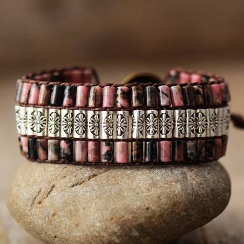 European Charm Beaded Wrap Bracelets Natural Stones Tibetan Cuff Bangle Bracelet Bohemian Vegan Jewelry Dropshipping
