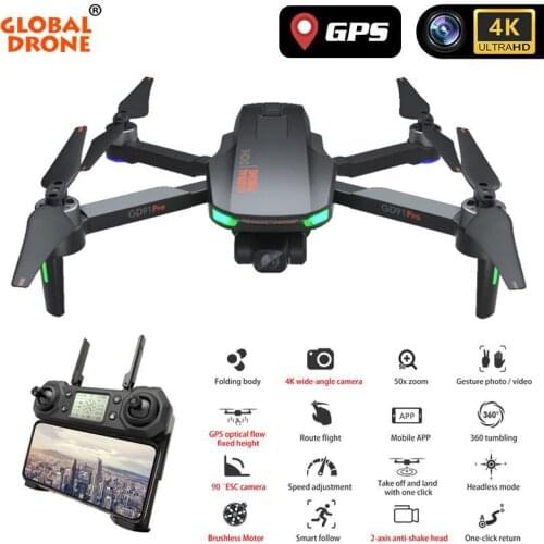 GD91 Pro Drone With 4K Camera HD Optical Flow Positioning GPS Hovering Auto Follow Shot RC Foldable Helicopter Quadrocopter Toy