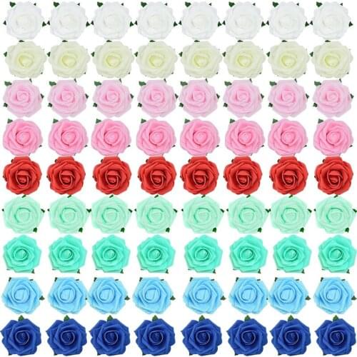 10/20pcs 7.5cm Foam Artificial Roses Head For Home Decor Wedding Party Fake Flower Handcraft Diy Wreath Decorations Supplies