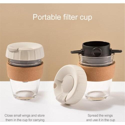 Coffee Filter Cup Fine Mesh Coffee Filter Foldable Dripper Portable 304 Stainless Steel Drip Coffee Tea Infuser For Home Office