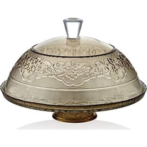 Cemile Dantel Luster Smoked 32 cm Footed Lantern