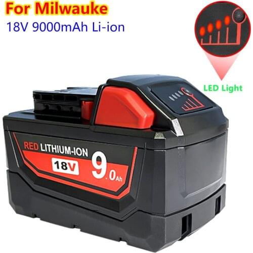 Lithium Battery for Milwauke Power Tools M18 Rechargeable Electric Tool Set 18V olt 18V 9000mAh Battery 18650 batteries