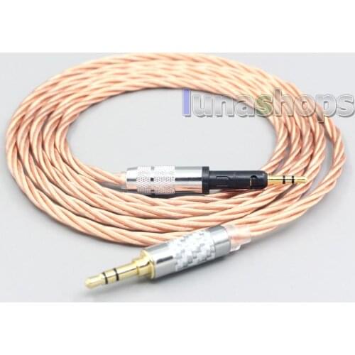 LN007153 Silver Plated OCC Shielding Coaxial Earphone Cable For Sennheiser HD6 HD7 HD8 MIX DJ HD595 Headphone Headset