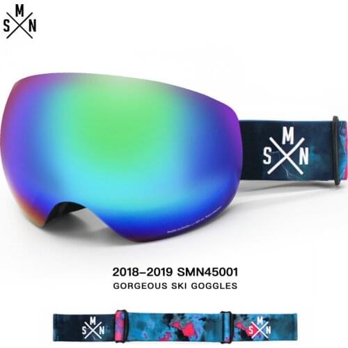 SMN Green Film Ski Goggles Influencer T Double Anti-fog Adult Men Women Large Spherical Snowboarding Glasses Set With Box