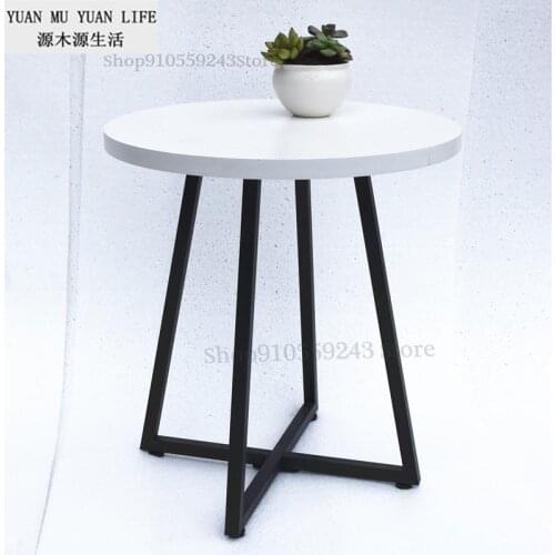 Nordic Small Round Table Modern Minimalist Sofa Side Cabinet Mini Small Round Table Living Room Balcony Wrought Iron Small Round
