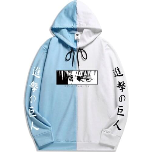 Attack on Titan Anime Cosplay Splicing Fashion Hoodie Hip-hop Hood Coat Outerwear Daily Casual Pullover Halloween Costume