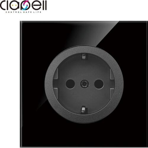 Wall electronic black socket eu standard power outlet Kitchen Office desk embeddedHome improvement Hidden Built-in socket 220