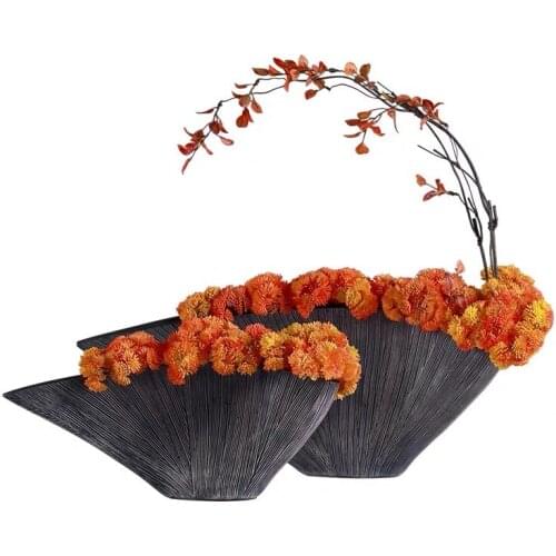 New Classic style antique vase fan-shaped table top glass fiber reinforced plastic vase creative