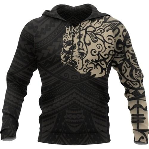 New Zealand Maori Lion Tattoo 3D Full Printed Hoodie For Man and Women Sweatshirt Zip Pullover Casual Jacket Tracksuit-558