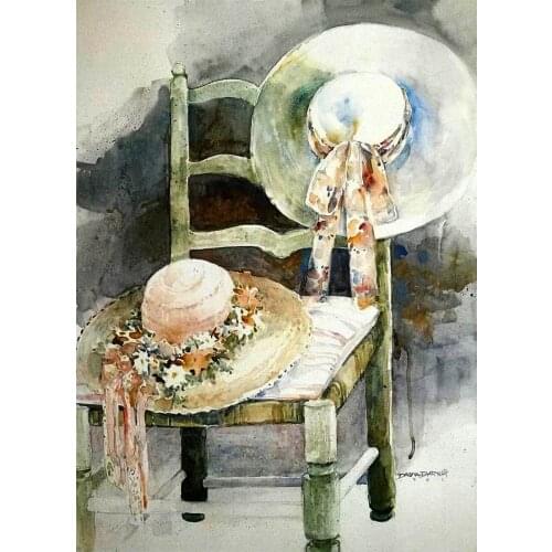 2021 New Arrival Craft Two Hats Hand Embroidery on Clothes with 100% Cotton Flosses & Free Shipping for Wall Decor and Gifts