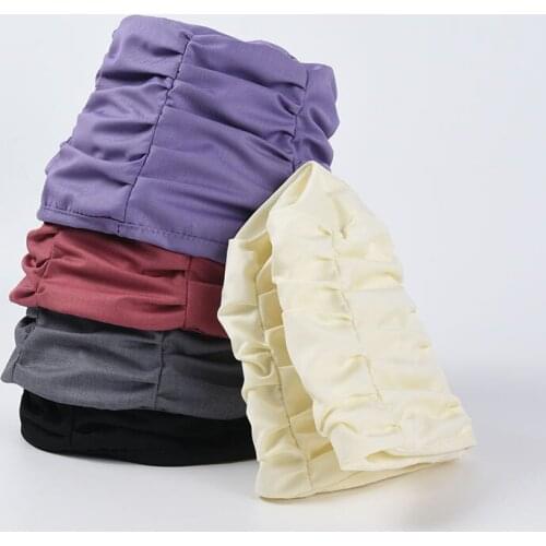 Womens Unique Ruffle Ruched Cotton Blend Bucket Hats Spring Summer UV Sun Protection Fisherman Cap Chapeaux Hüte Sombreros