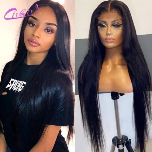 Bone Straight Human Hair Wig Brazilian Wig 4x4 Lace Closure Wig Straight 13x4 Lace Frontal Wig Pre Plucked Bleached Knots Wigs
