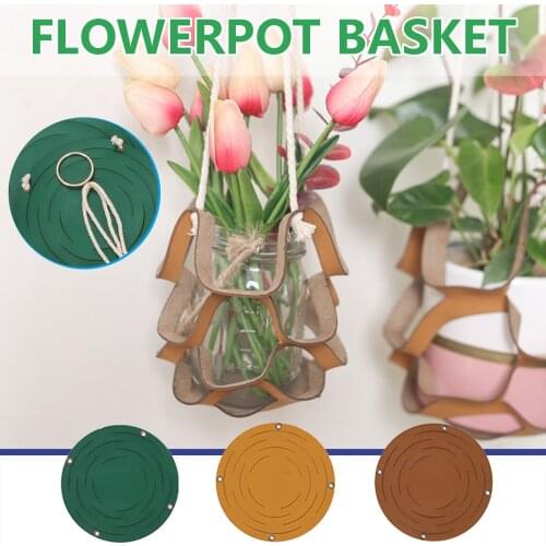 Leather Flower Pot Tray Plant Pot Holder Pot Tray/Pot Hanger Pot Tray For Wall Decoration Countyard /Garden Pot Tray For Plant