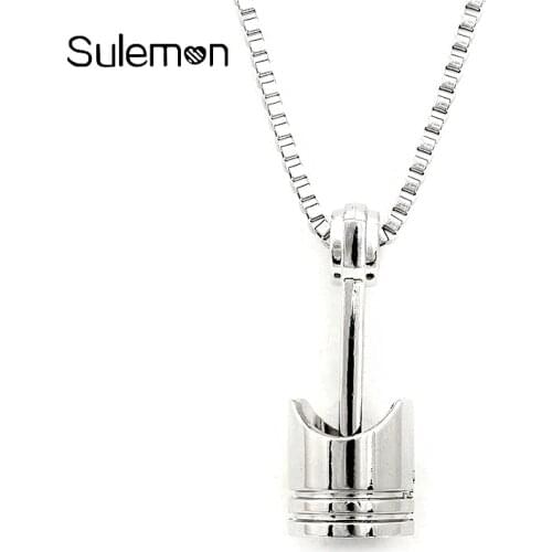 Mini Engine Piston Pendant Stainless Steel Necklace Biker Motorcycle Enthusiast Torque Necklaces Men Punk Rocking Jewelry SN63
