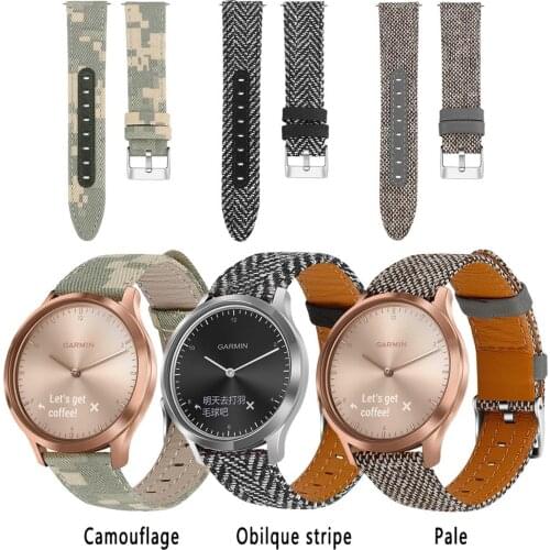 Canvas Strap For Garmin HR Watch 2019 breathable Smartwatch strap adjustable Men Women Lightweight sport Replacement Wristband