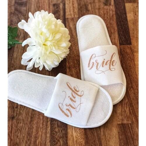Luxury bridal party Slippers,personalised bride Slippers,bridesmaid flower girl Gift,maid of honor Slippers wedding travel favor