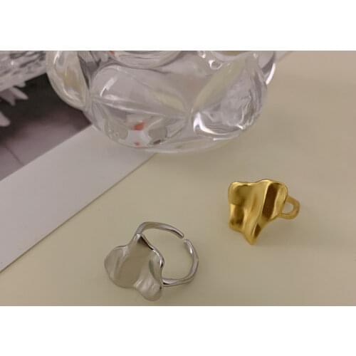 925 Sterling Silver Irregular Concave Convex Rings for Women Men Smooth Germoetric Open Ring Party Jewelry