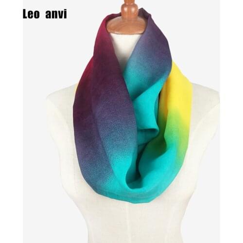 2020 ladies scarves women gradient scarf pattern thin chiffon foulard silk rainbow ring scarf Infinity summer bandana hijab