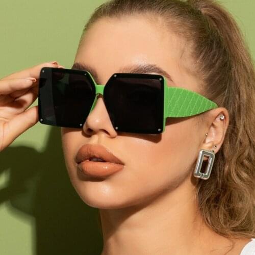Oversize Square Rimless Sunglasses For Women New Fashion Designer Big Frame Unisex Vintage Sun Glasses Female Oculos Feminino UV