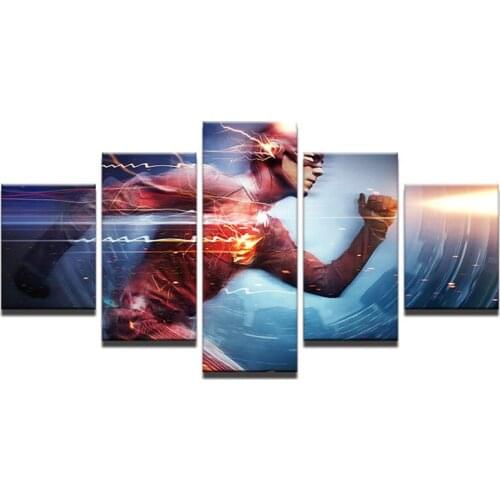 Modern Oil Painting Canvas HD Printed Wall Art Frame Modular Pictures Living Room Decoration 5 Panel Movie Flash Poster