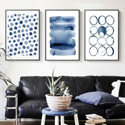 Modern Abstract Canvas Paintings Blue Wall Picture Nordic Posters and Wall Art Print Living room Decoration Home Office Decor