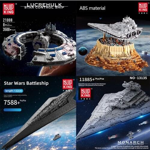 Mould King Destroyer Emperor Fighters Ship Imperial Battleship Droid Cruise The Empire Over Jedha City Building block Brick Toys